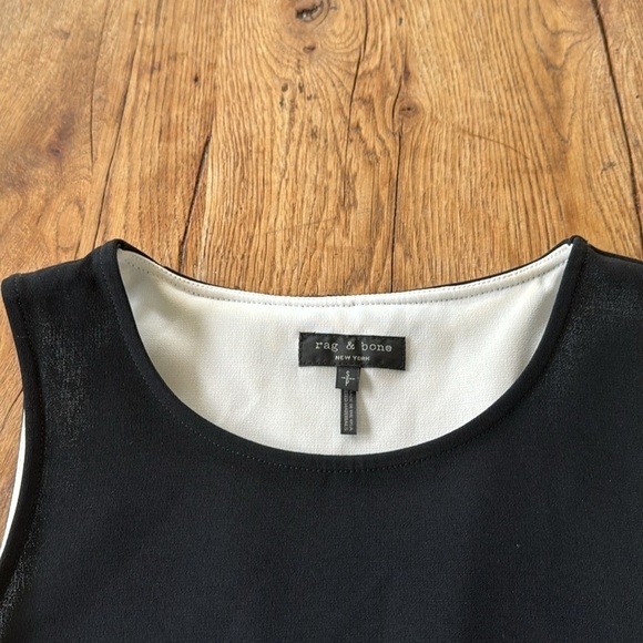 Rag & Bone Harper Black & White Split Back Shift Dress - Picture 2 of 6